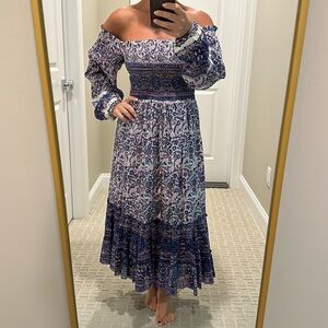 Bell smocked front dress